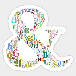 Ampersand of Multicoloured Letters Sticker